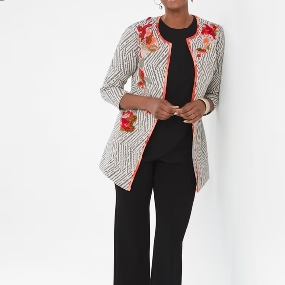 Chico's Artisan Applique  women's Jacket - Picture 1 of 15